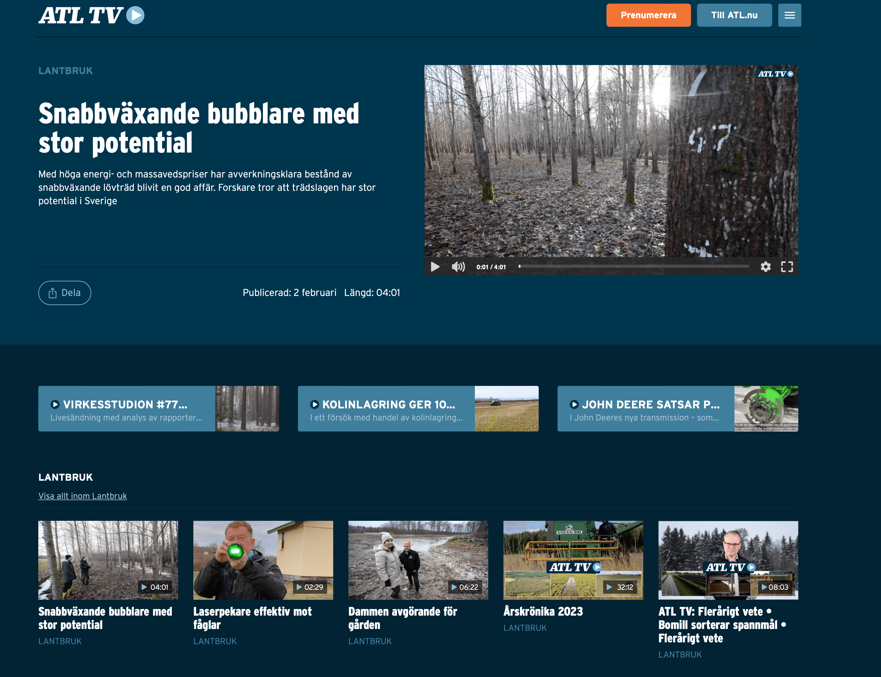 ATLs nya TV-sajt presenterar 2500 videoreportage om lantbruksbranschen