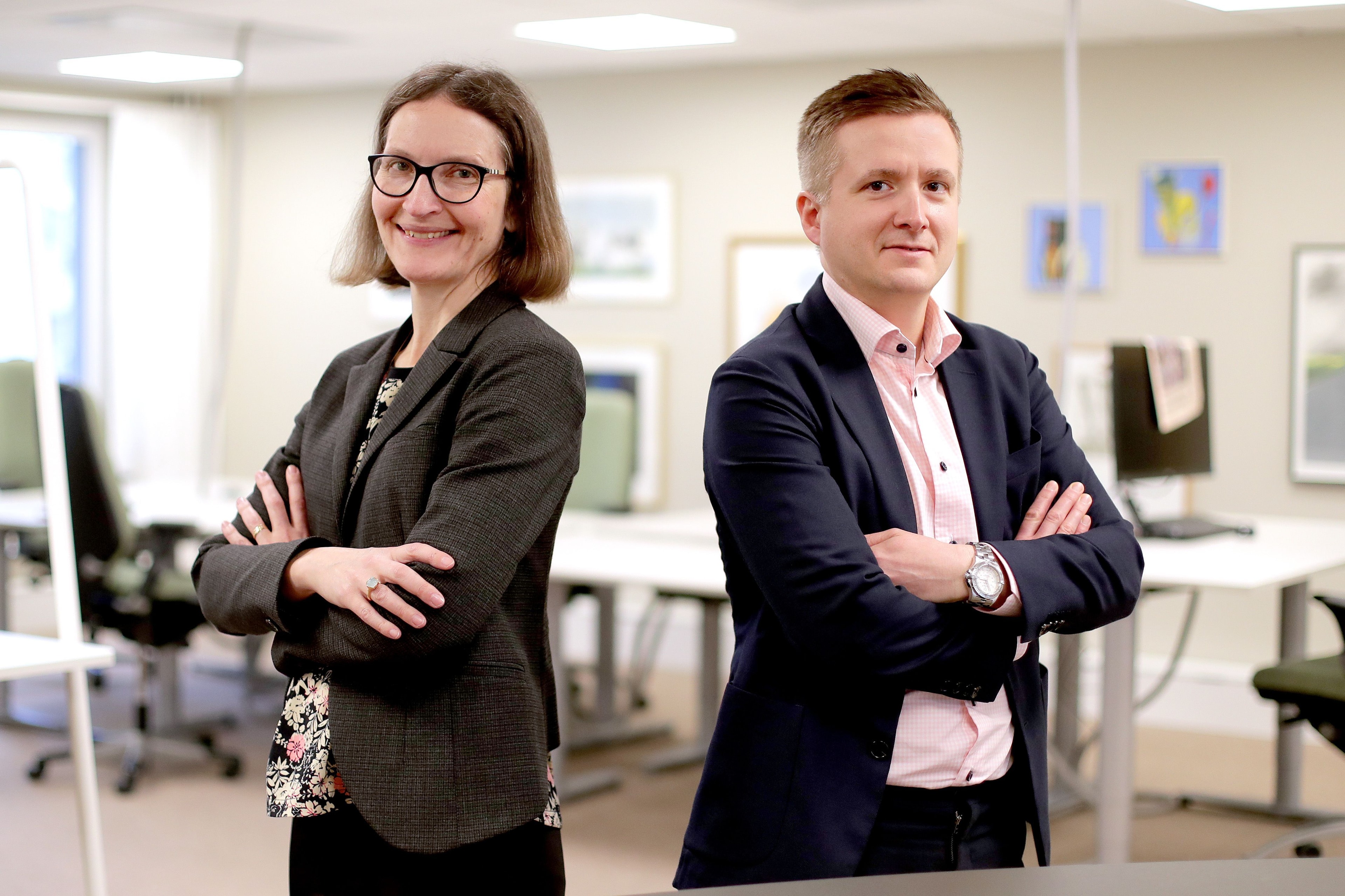 Ann Henriksson, VD på LRF Media och Pontus Haraldsson, CFO på LRF Media