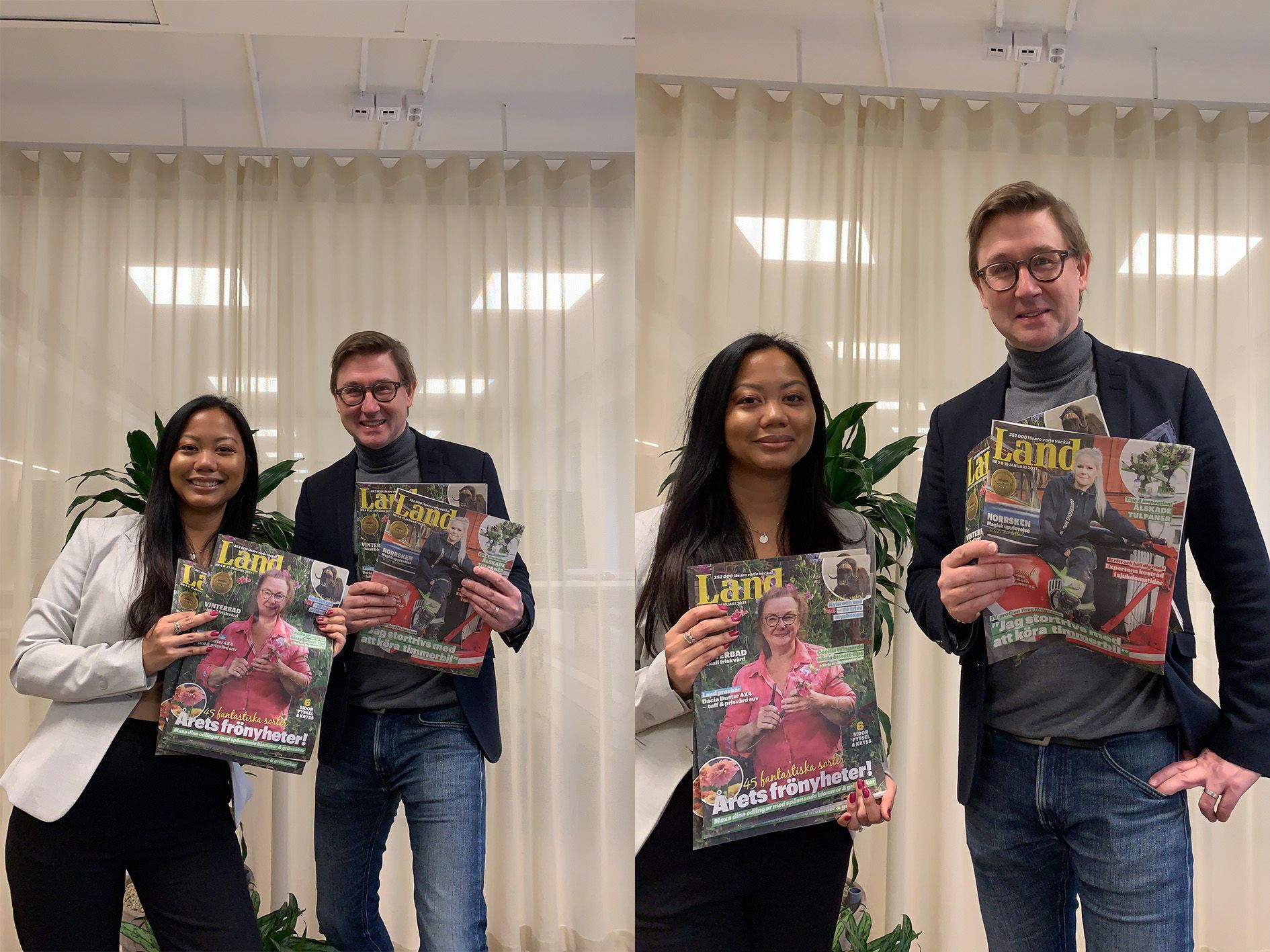 Sofia Hamlund, intäkts- och försäljningsansvarig på LRF Media och Joel Linderoth, chefredaktör på Land