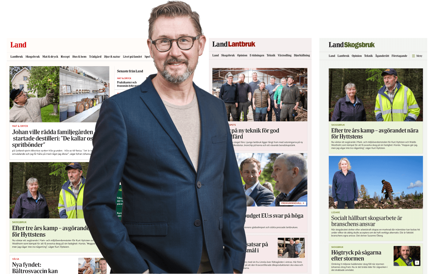 Joel Linderoth är stolt över den nya samlingssajten – nya Land.se med Land Lantbruk och Land Skogsbruk.